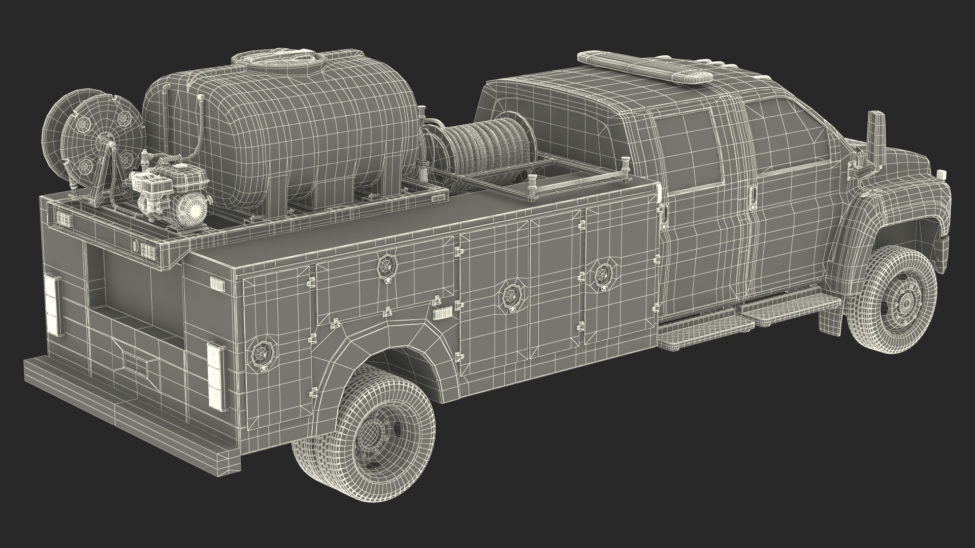 3D Fire Department Truck with Tank