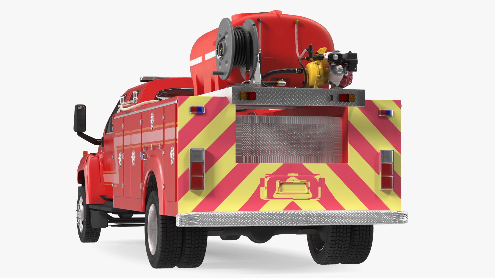 3D Fire Department Truck with Tank