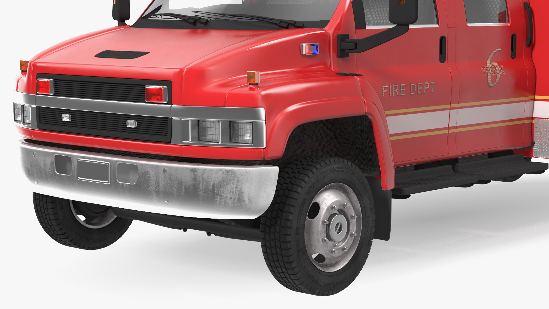 3D Fire Department Truck with Tank