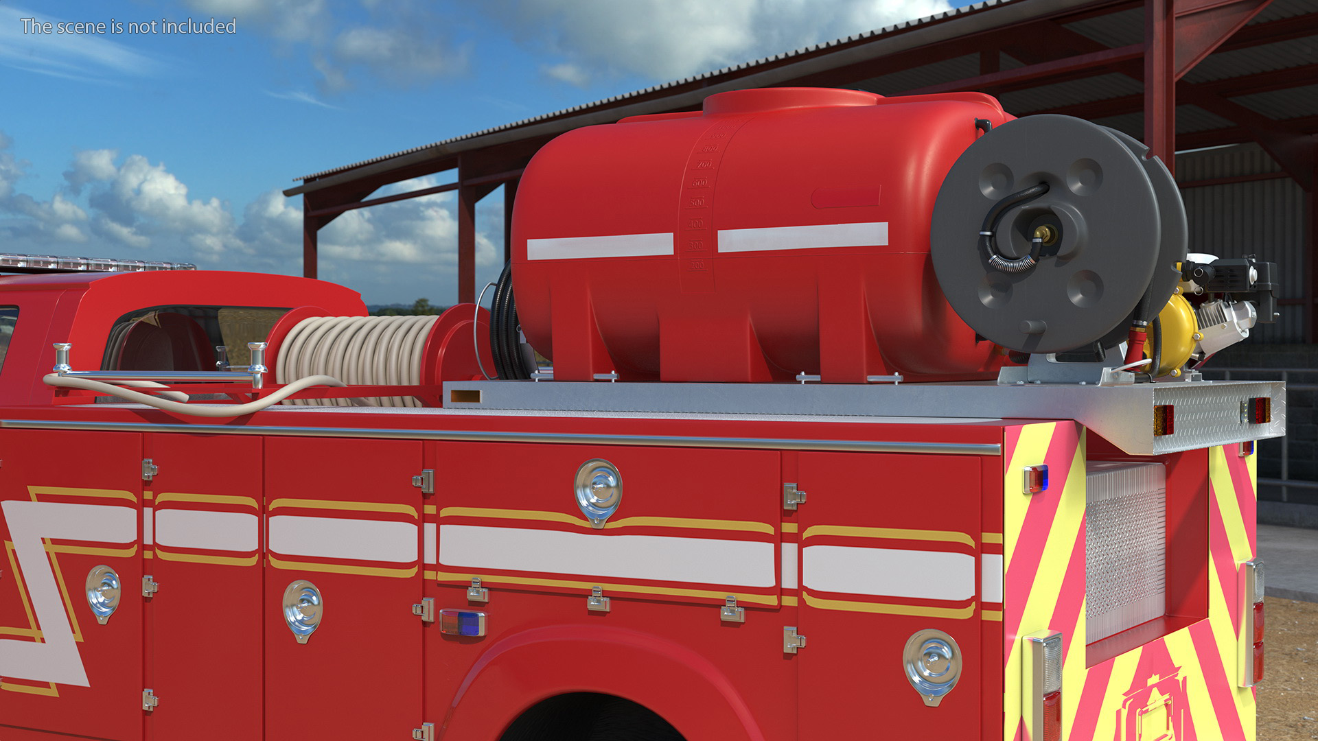 3D Fire Department Truck with Tank