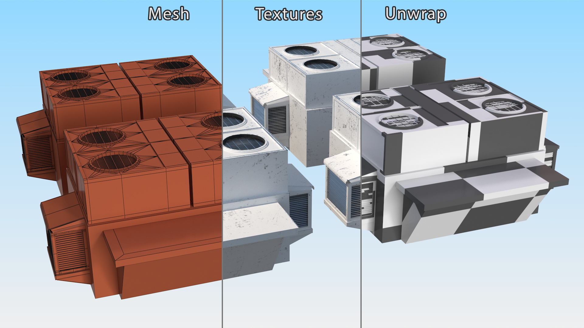 Commercial Rooftop HVAC Units 3D model