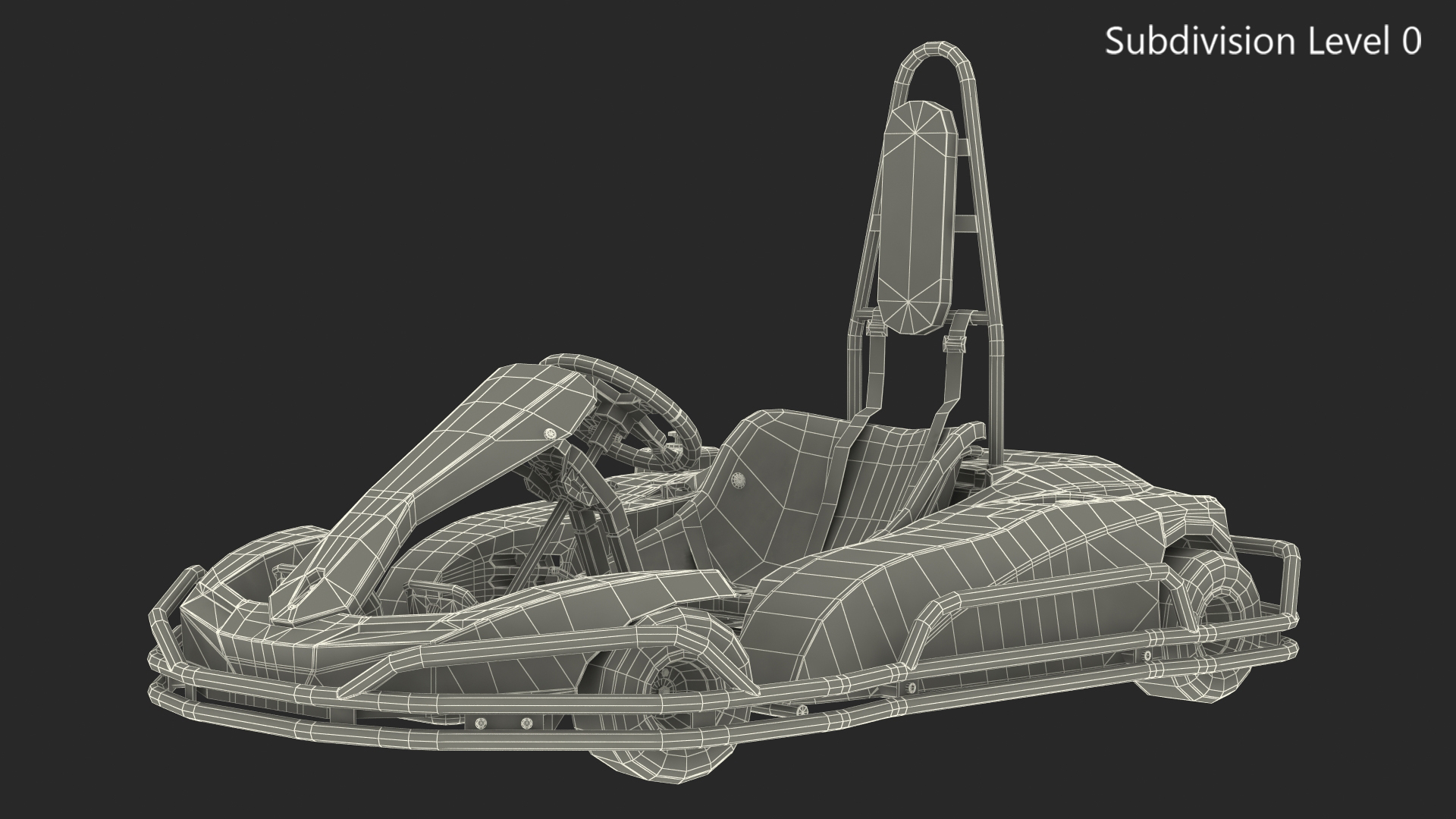 RiMO ALPHA2 Kart with Roll Bar Rigged 3D