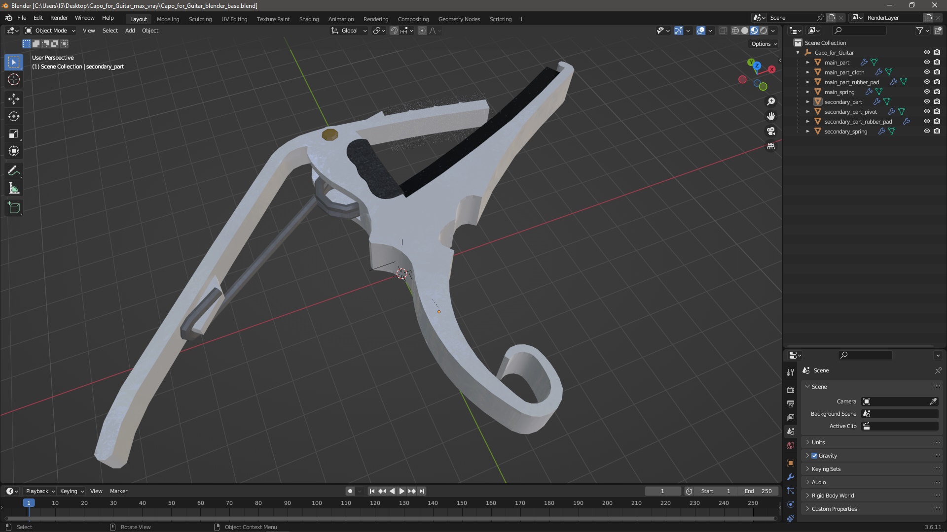 3D model Capo for Guitar