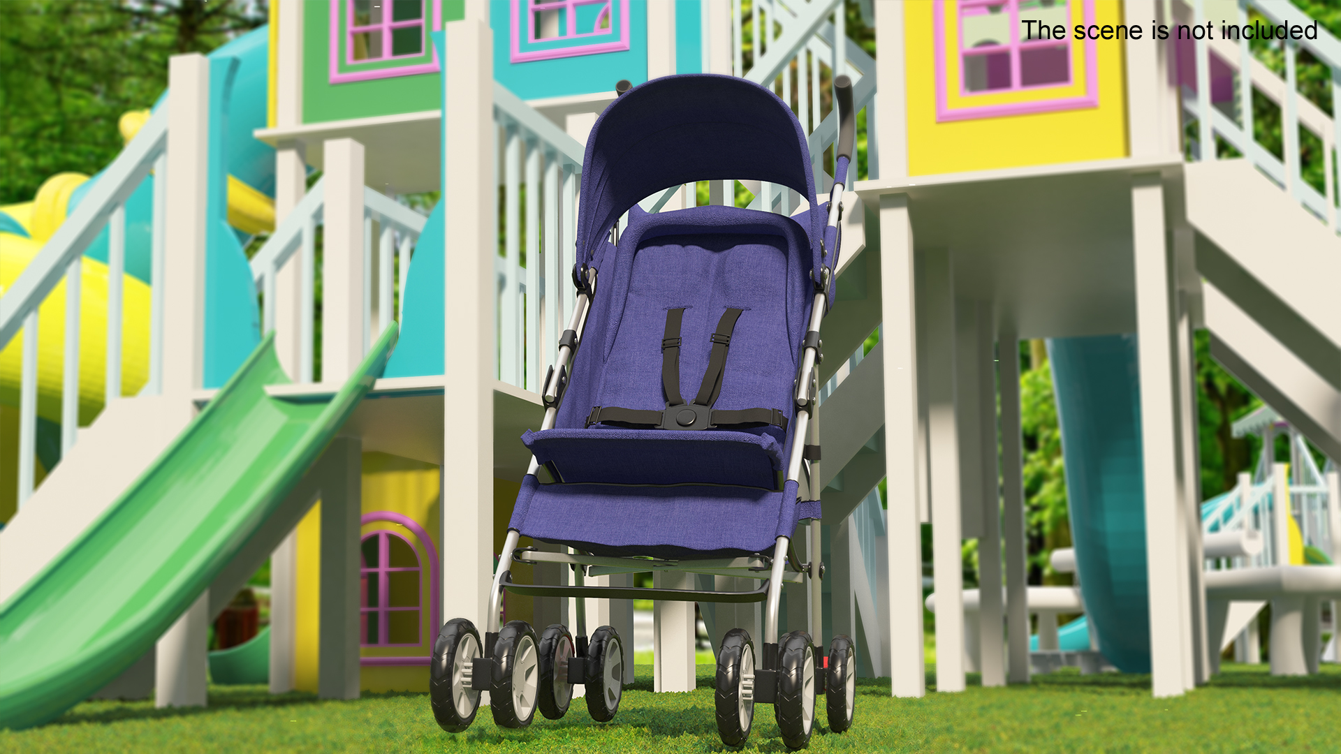 Portable Folding Baby Stroller With Bag 3D model