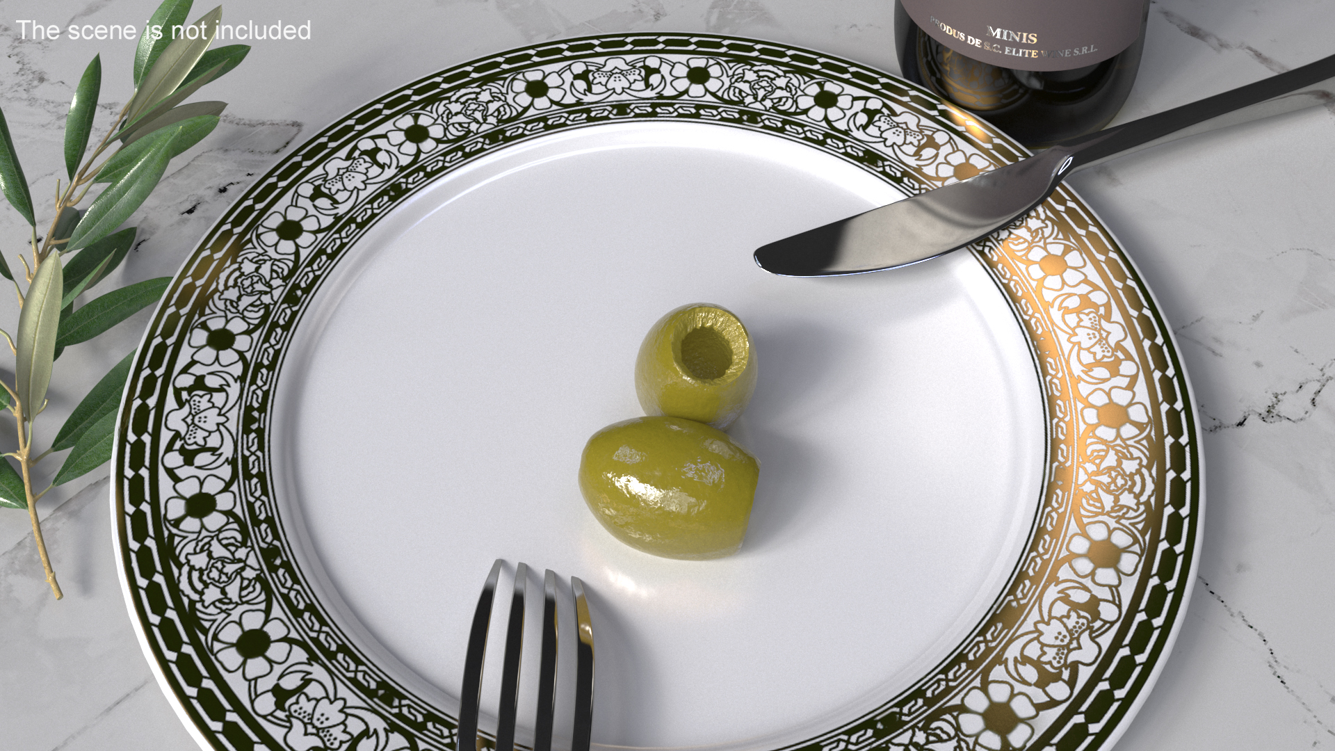 Pitted Green Olives 3D model