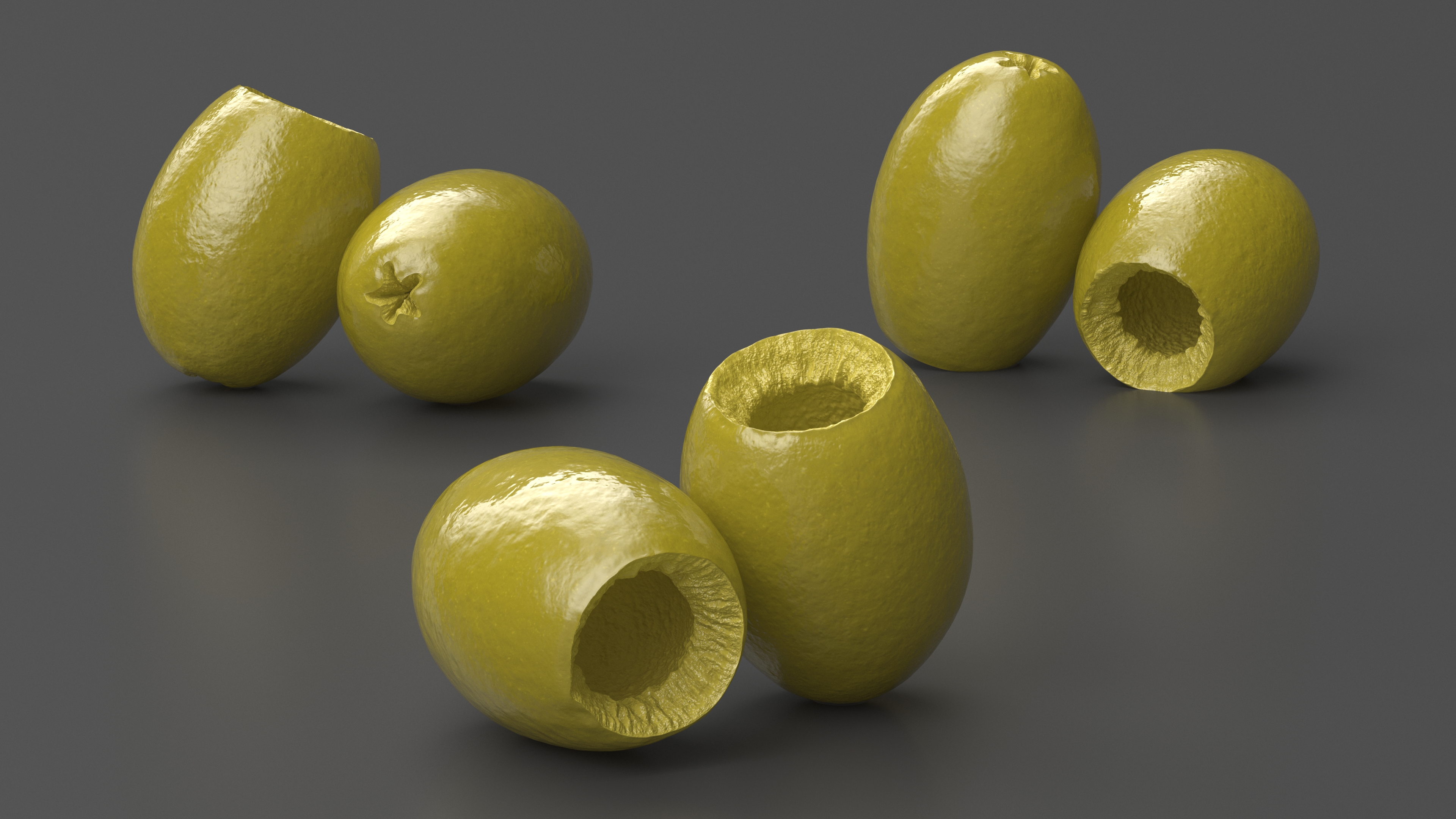 Pitted Green Olives 3D model