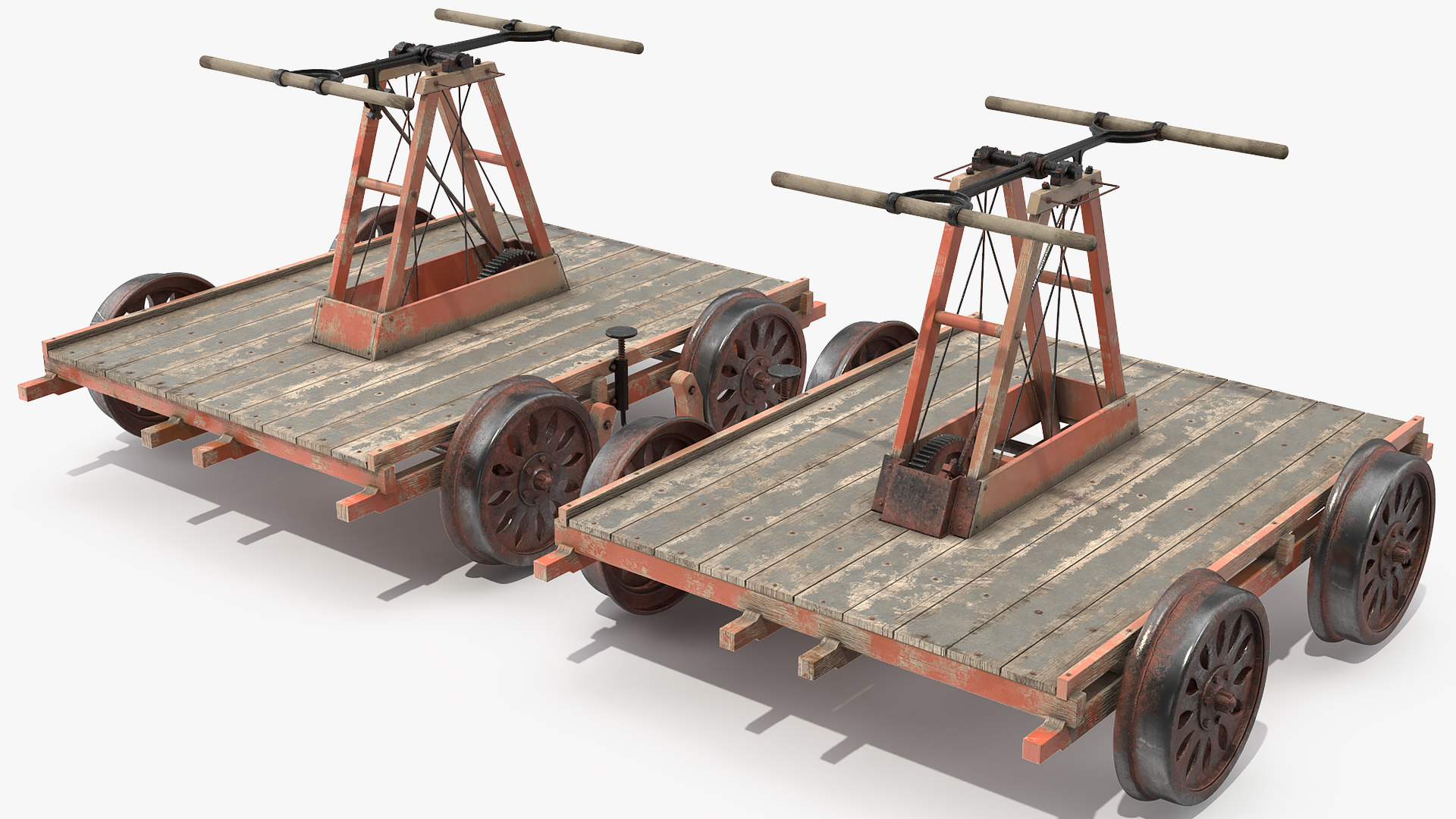 3D Vintage Railway Handcar model