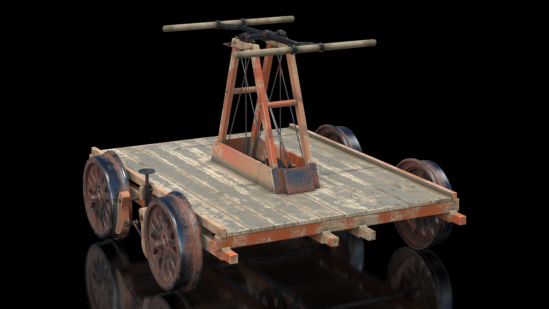 3D Vintage Railway Handcar model