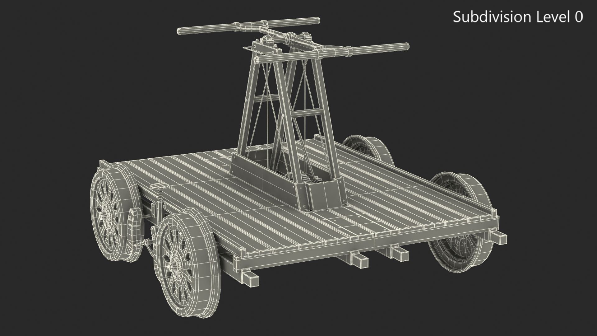 3D Vintage Railway Handcar model