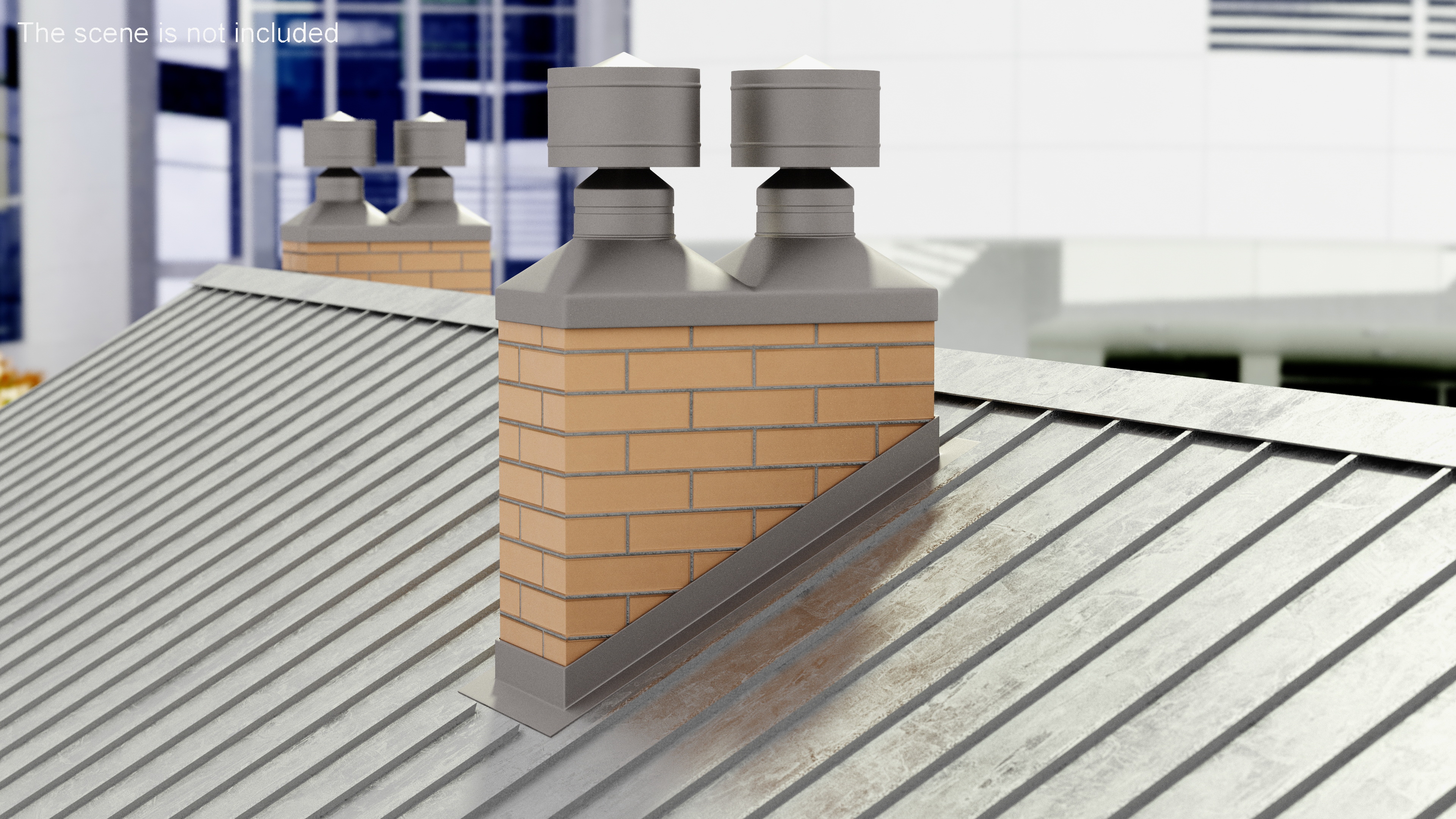 Double Brick Chimney Corner Base 3D