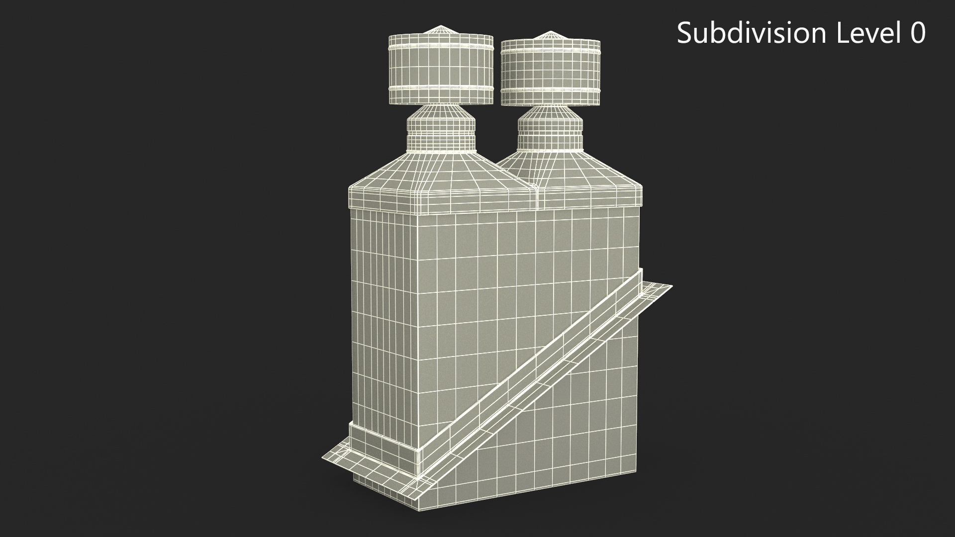 Double Brick Chimney Corner Base 3D