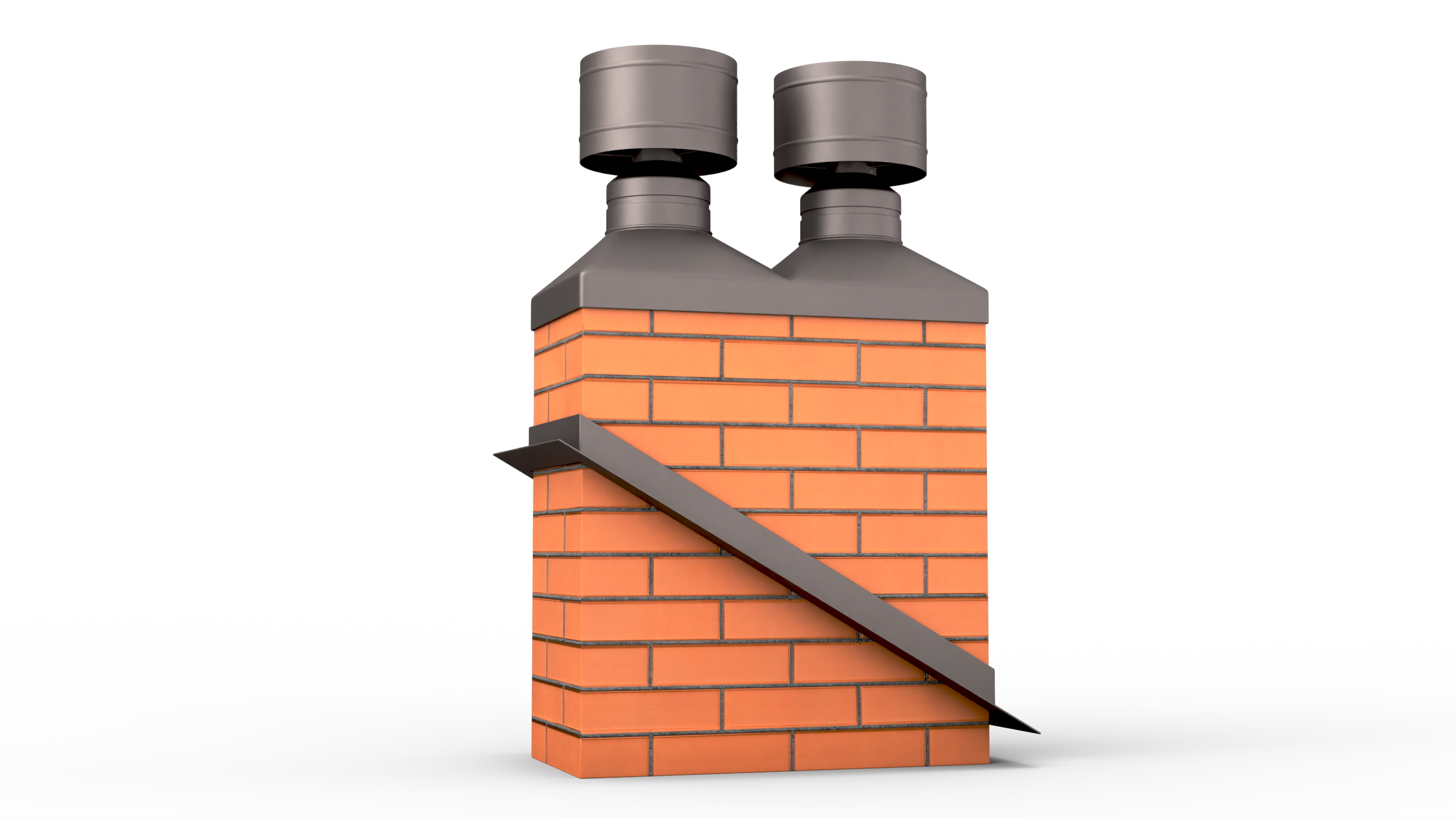 Double Brick Chimney Corner Base 3D