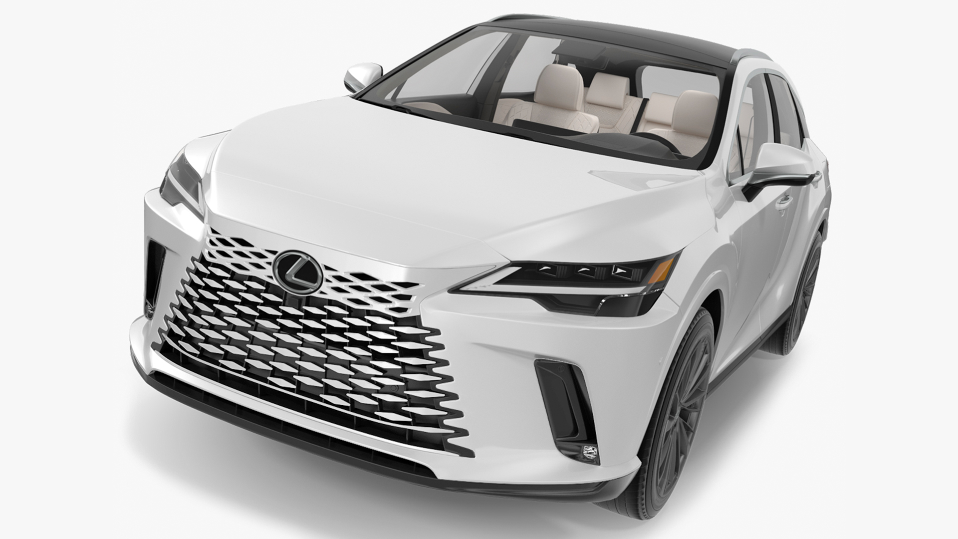 3D model Lexus RX 350 2023 White Rigged