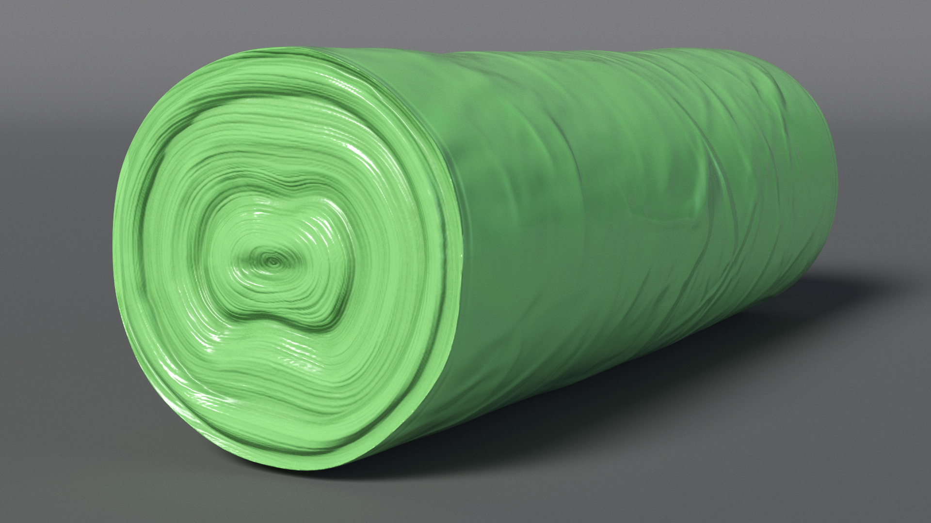 Green Eco Trash Bag Roll 3D model