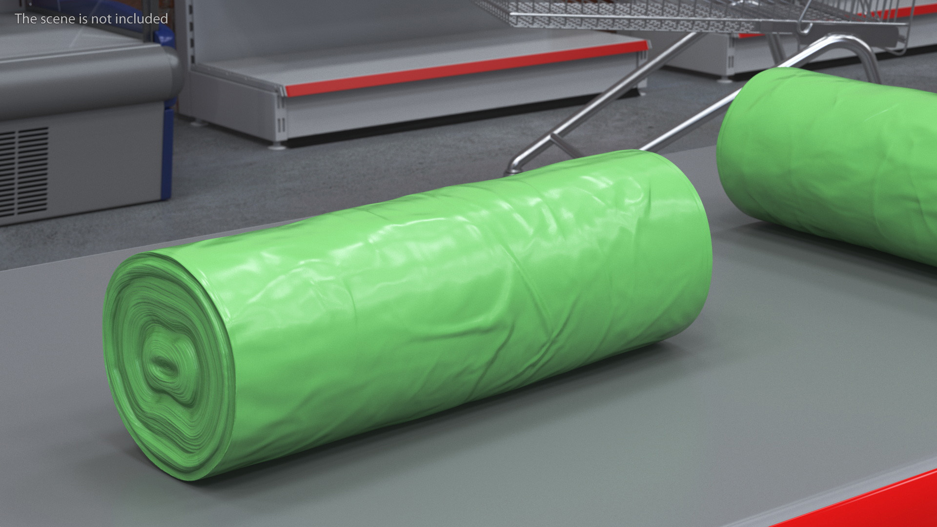 Green Eco Trash Bag Roll 3D model