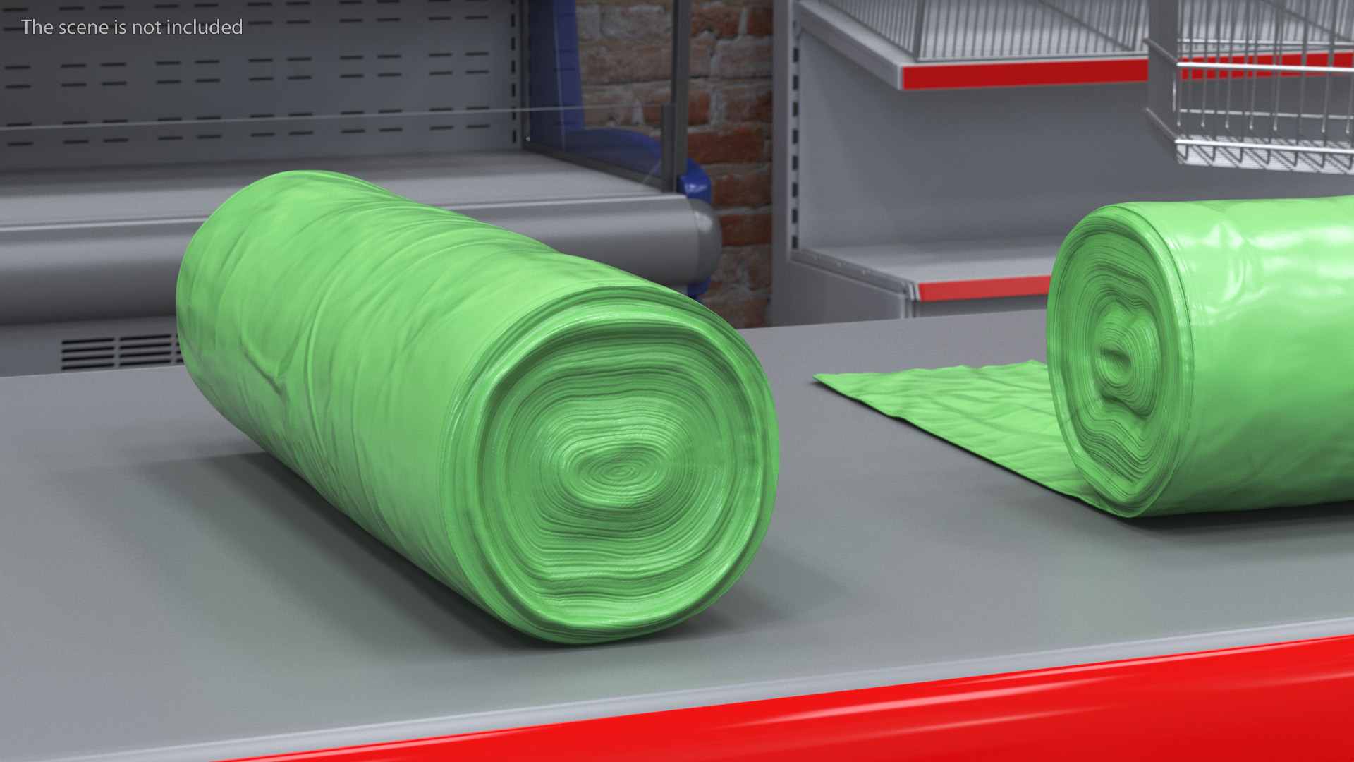 Green Eco Trash Bag Roll 3D model