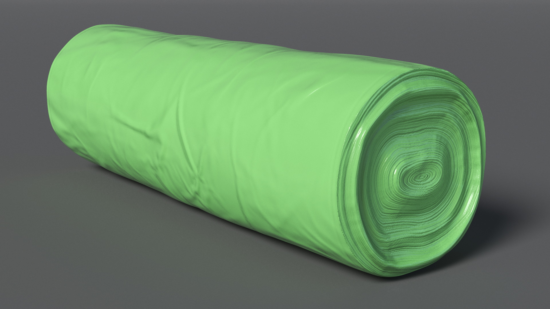 Green Eco Trash Bag Roll 3D model