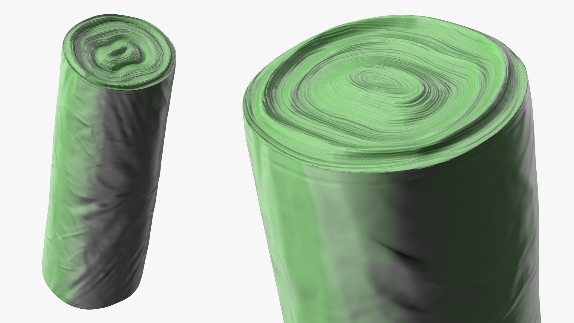 Green Eco Trash Bag Roll 3D model