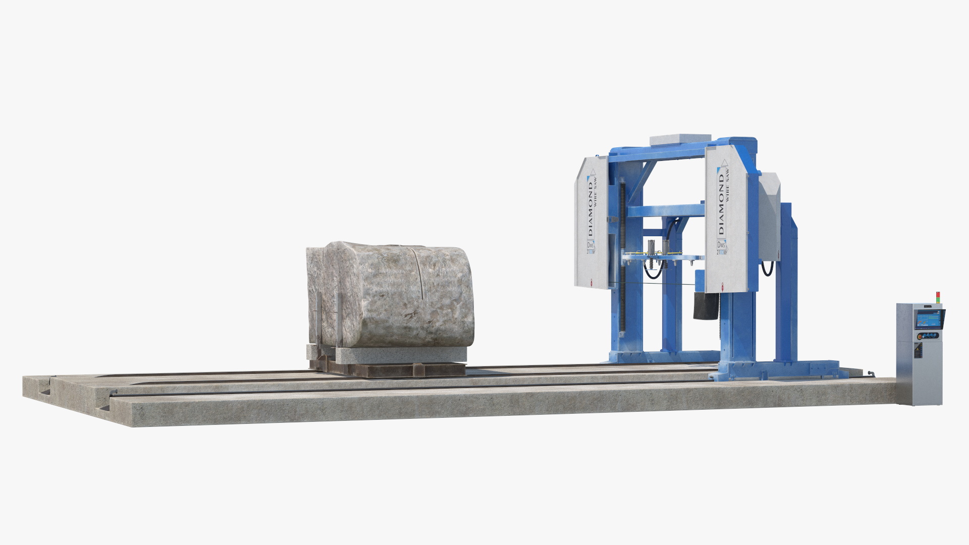 3D Stone Cutting Machine Rigged model