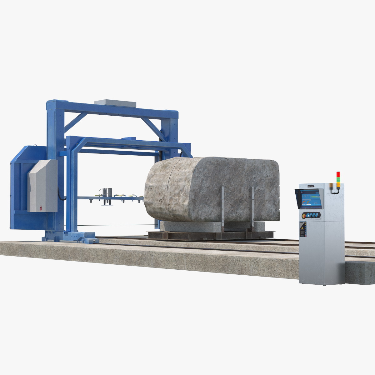 3D Stone Cutting Machine Rigged model