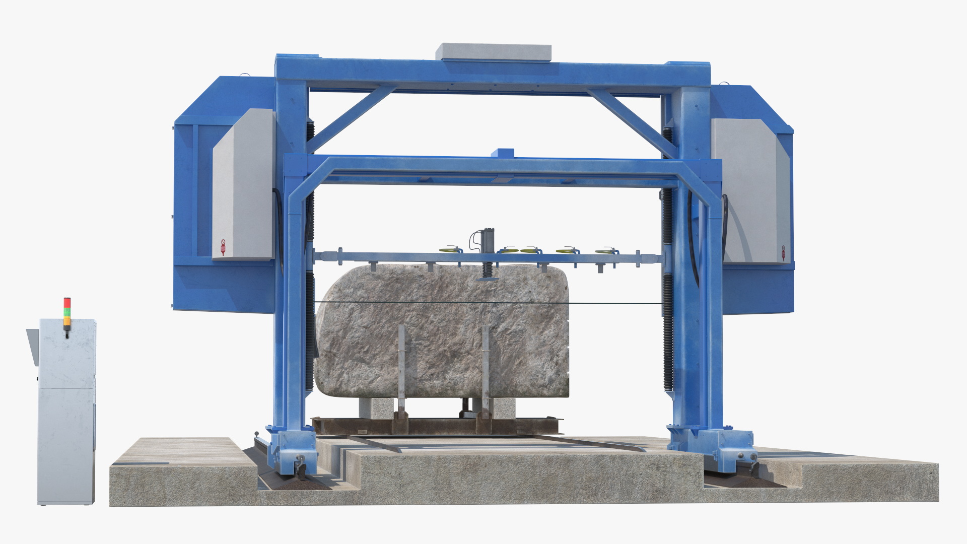 3D Stone Cutting Machine Rigged model