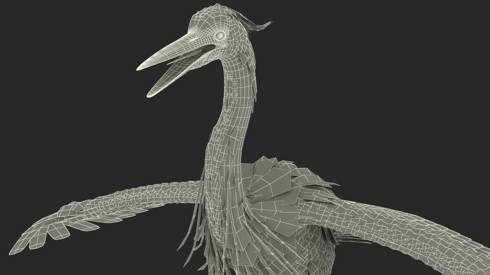 3D Grey Heron Rigged for Maya