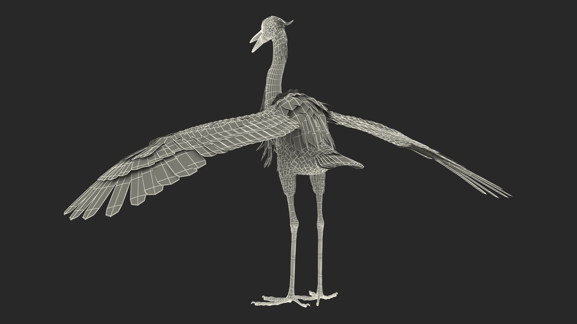 3D Grey Heron Rigged for Maya