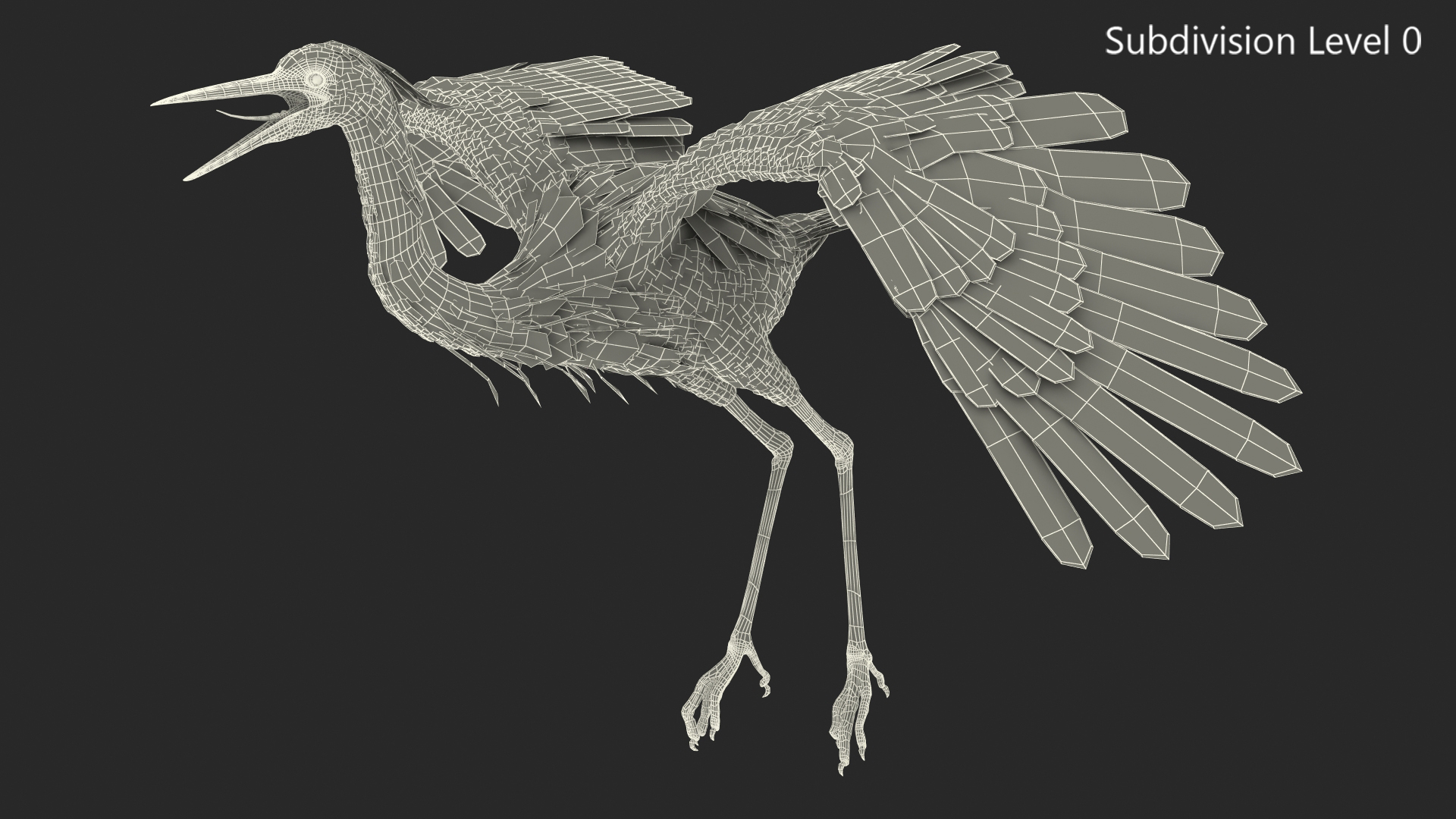 3D Grey Heron Rigged for Maya