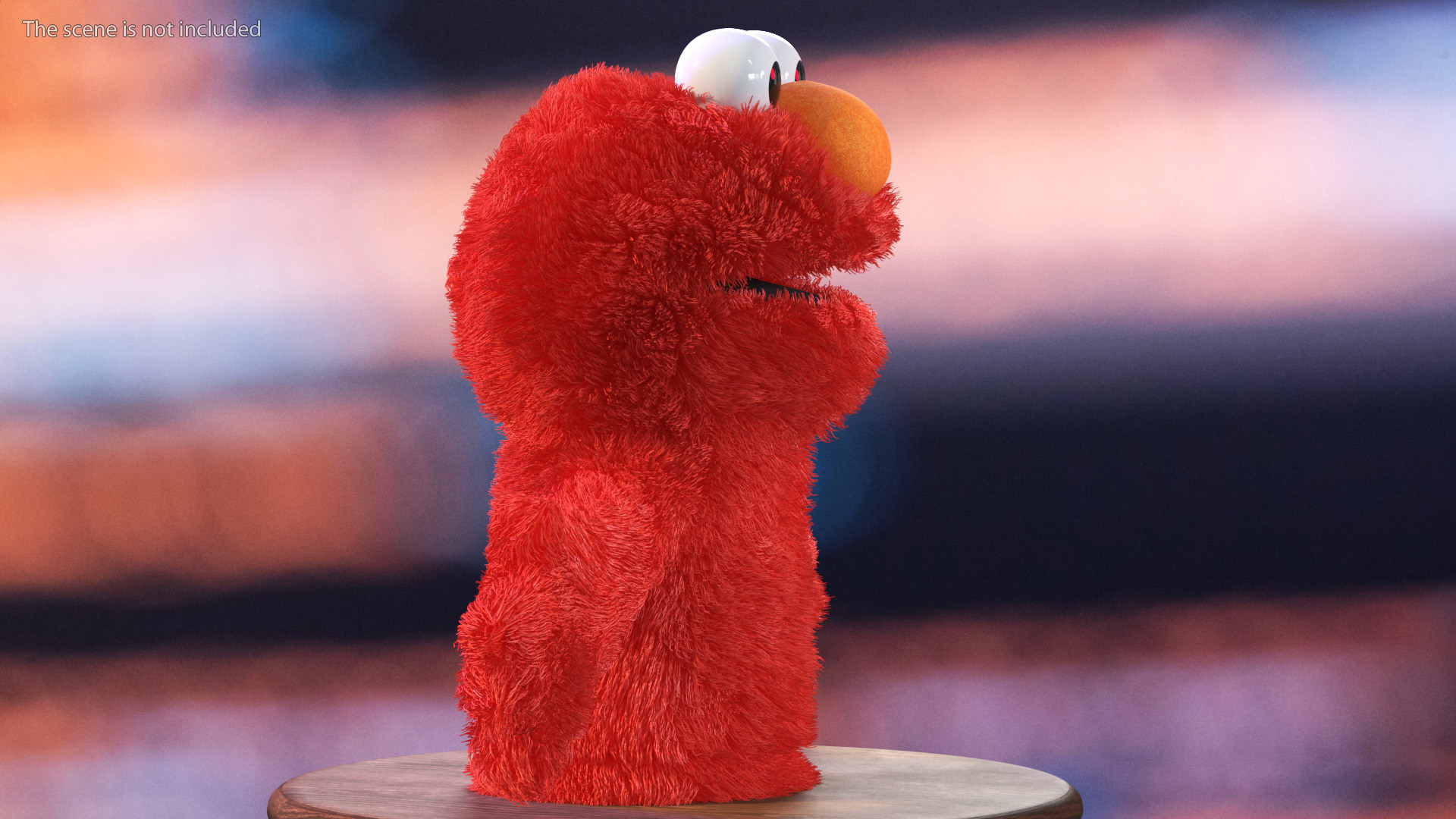 Hand Puppet Elmo Fur Rigged 3D