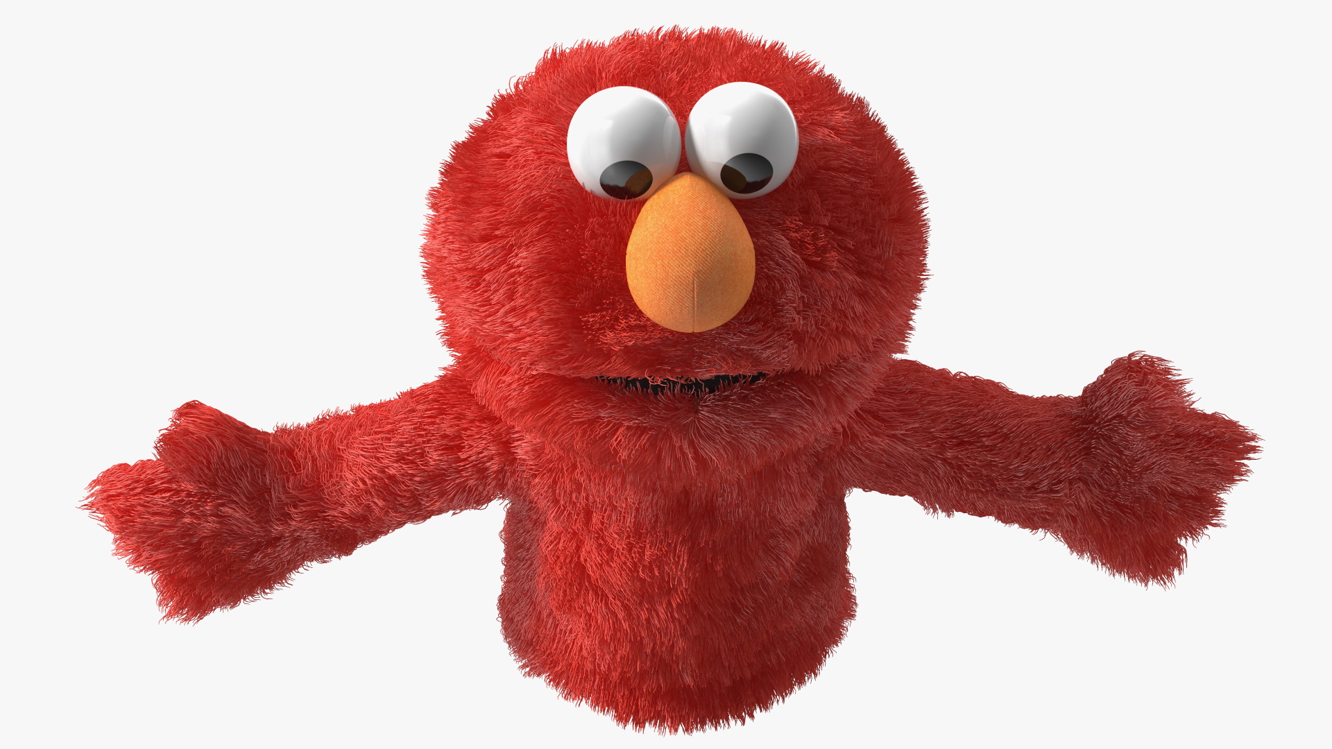 Hand Puppet Elmo Fur Rigged 3D