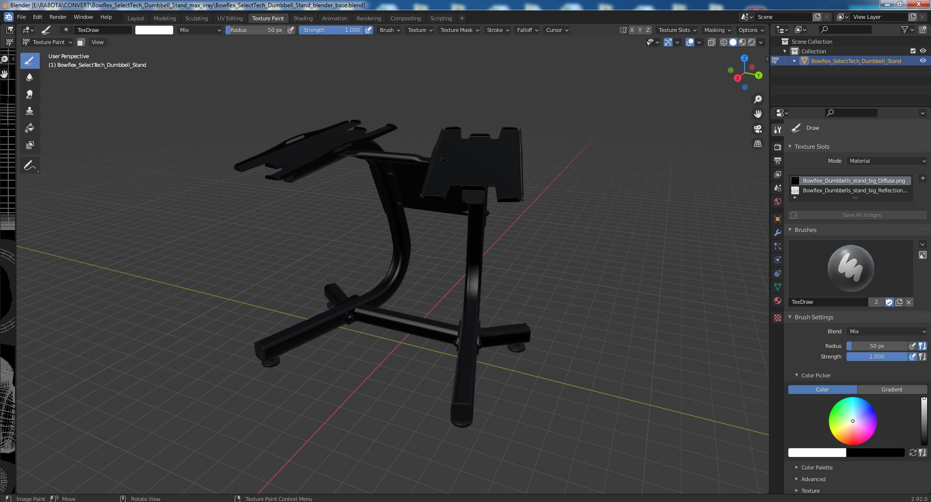 3D Bowflex SelectTech Dumbbell Stand model