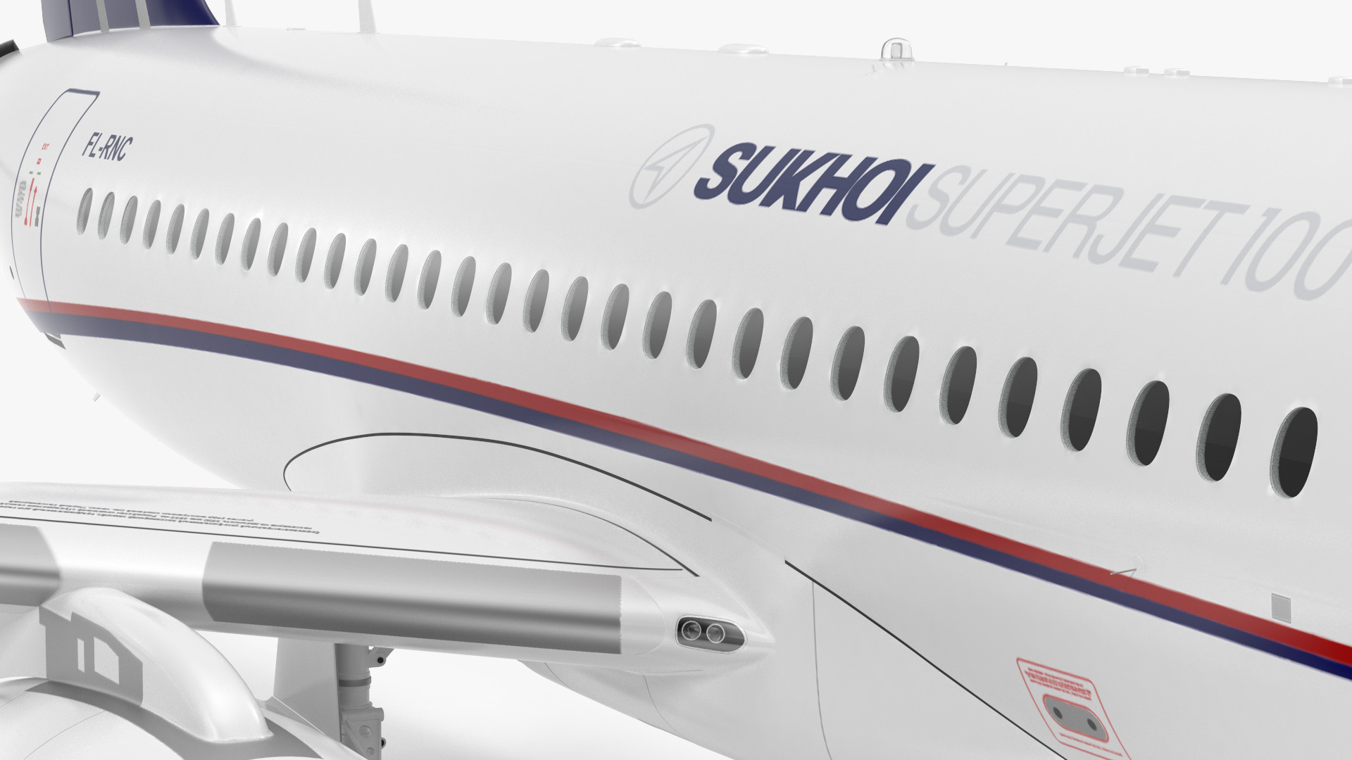 3D Sukhoi Superjet 100 95lr Rigged