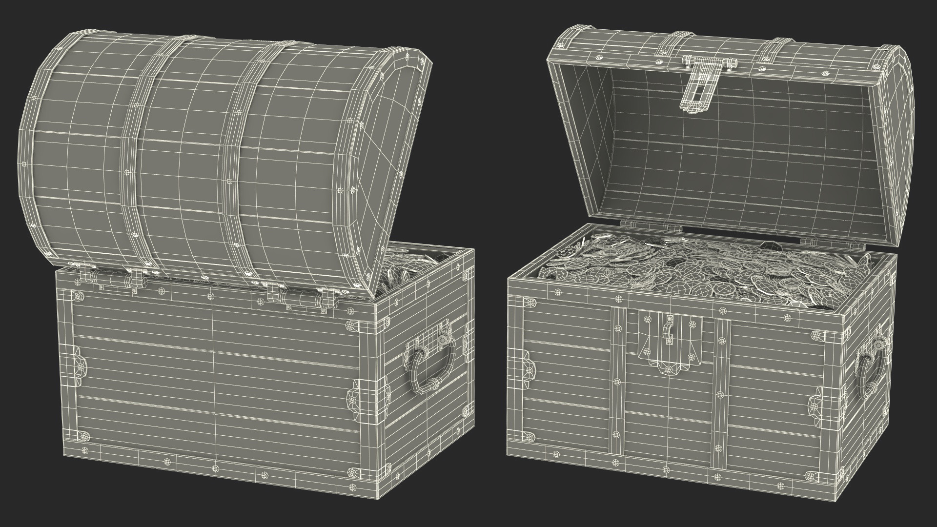 3D model Treasure Chest with Gold Coins