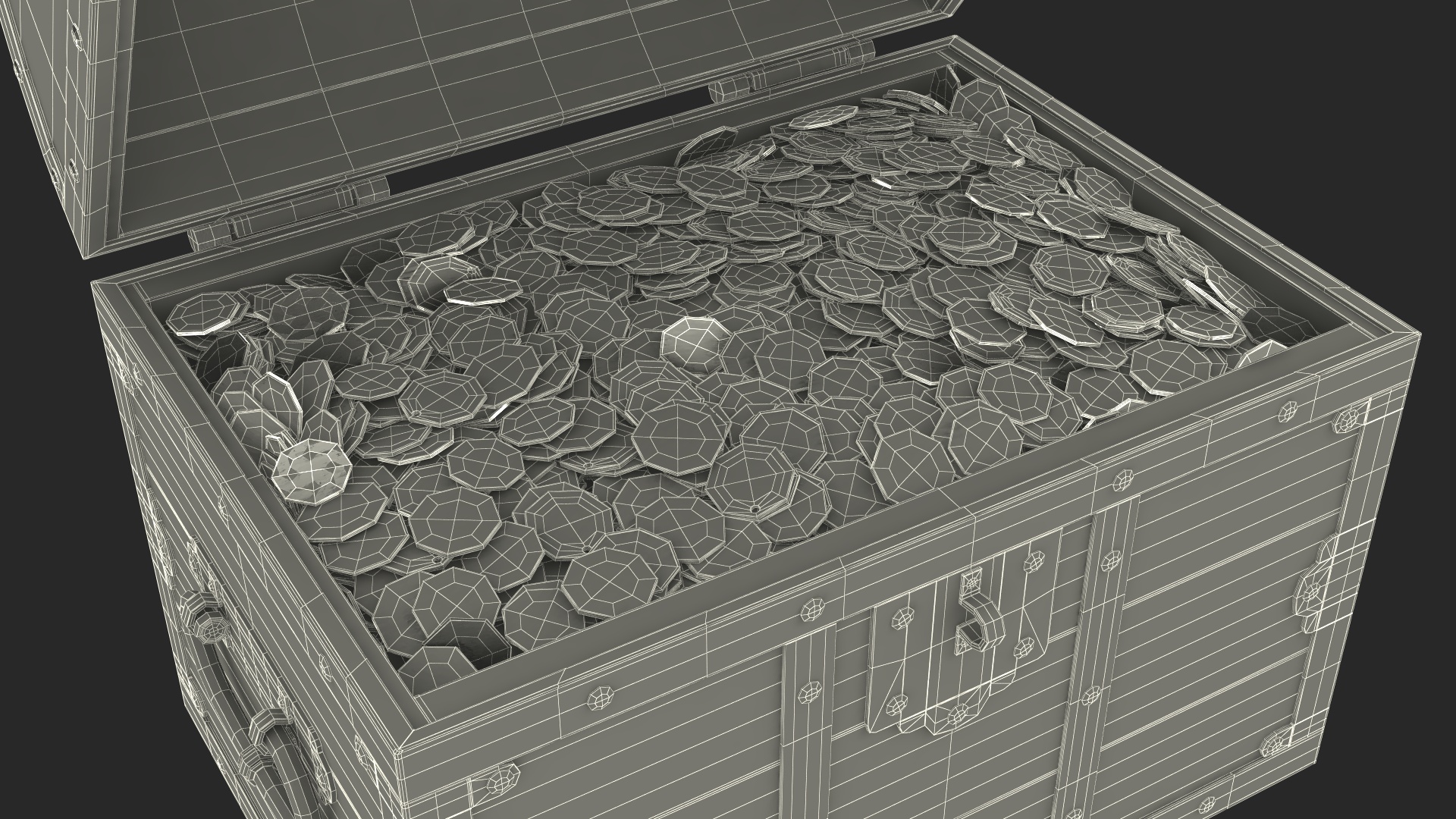 3D model Treasure Chest with Gold Coins