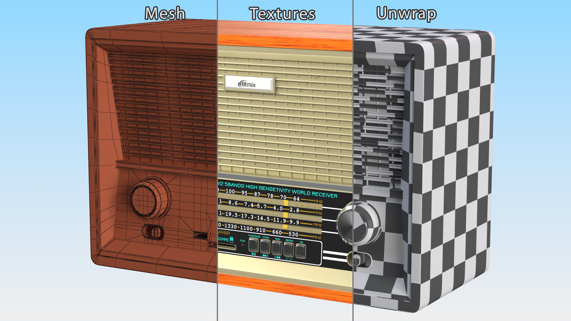 3D model Ritmix Vintage Radio