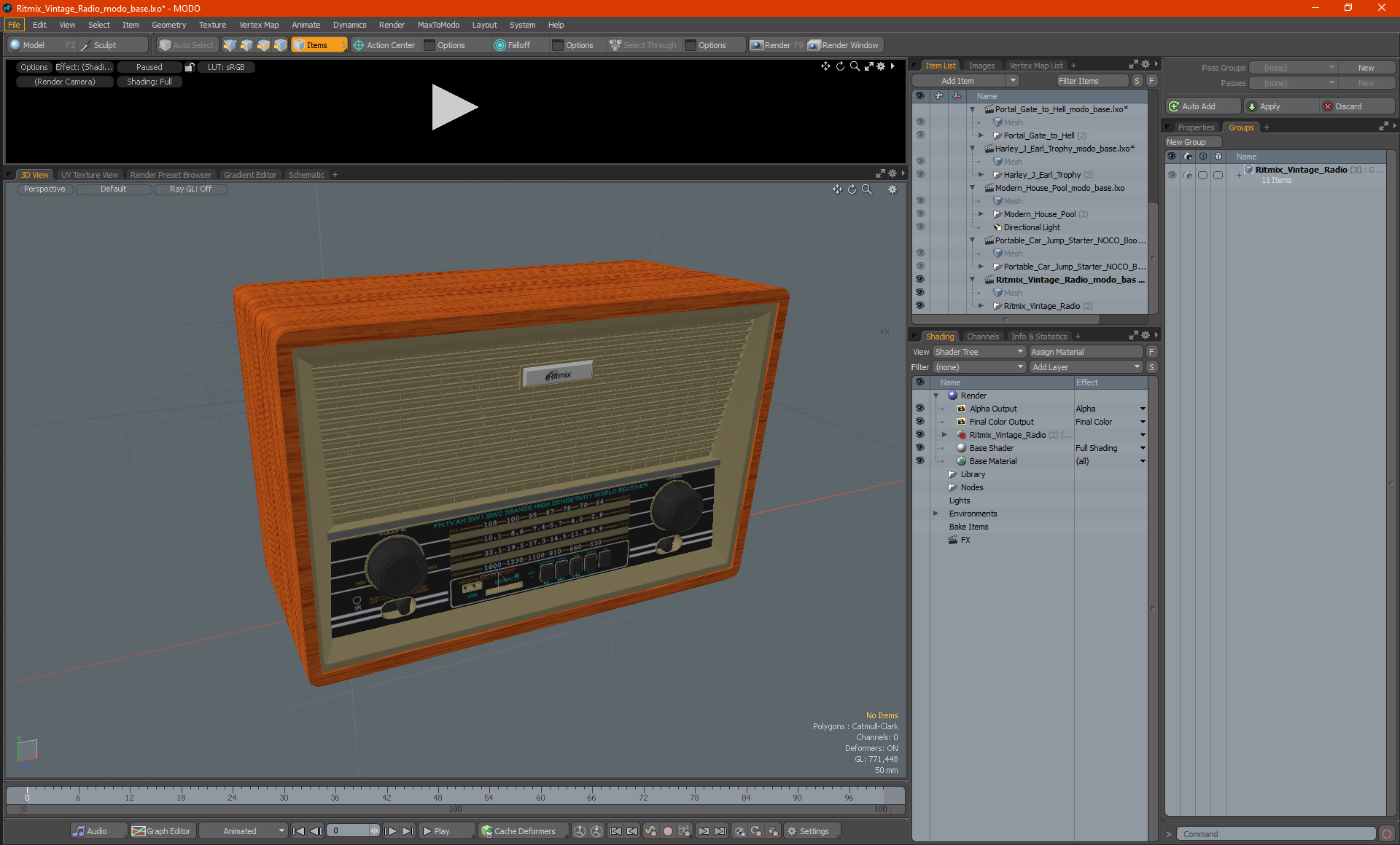 3D model Ritmix Vintage Radio