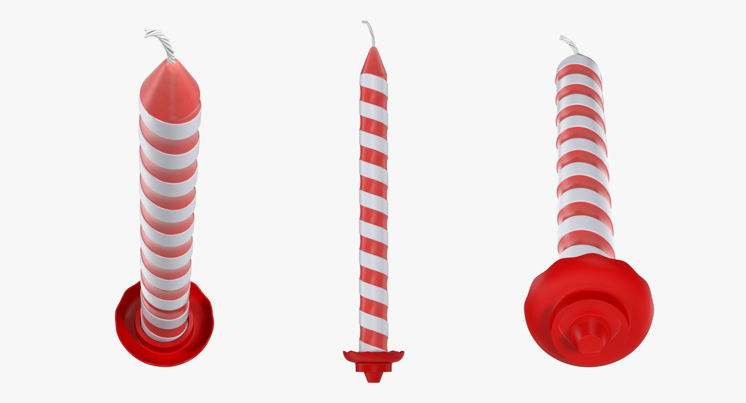 Birthday Candle Red 3D model