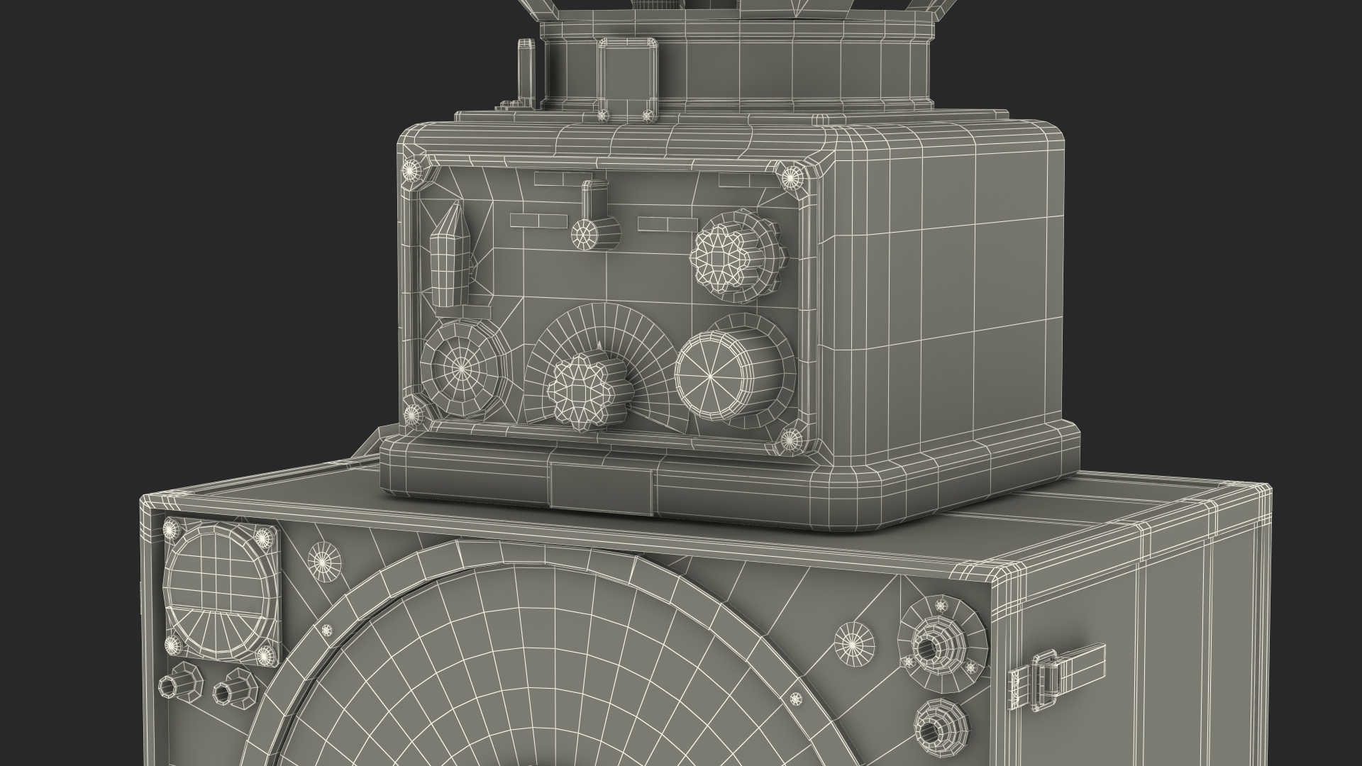 WW2 Radio Direction Finder Antenna with Amplifier 3D model