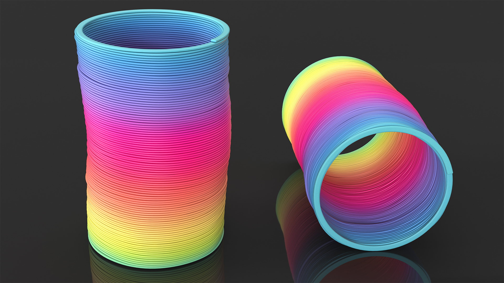 3D Rainbow Toy Spring model