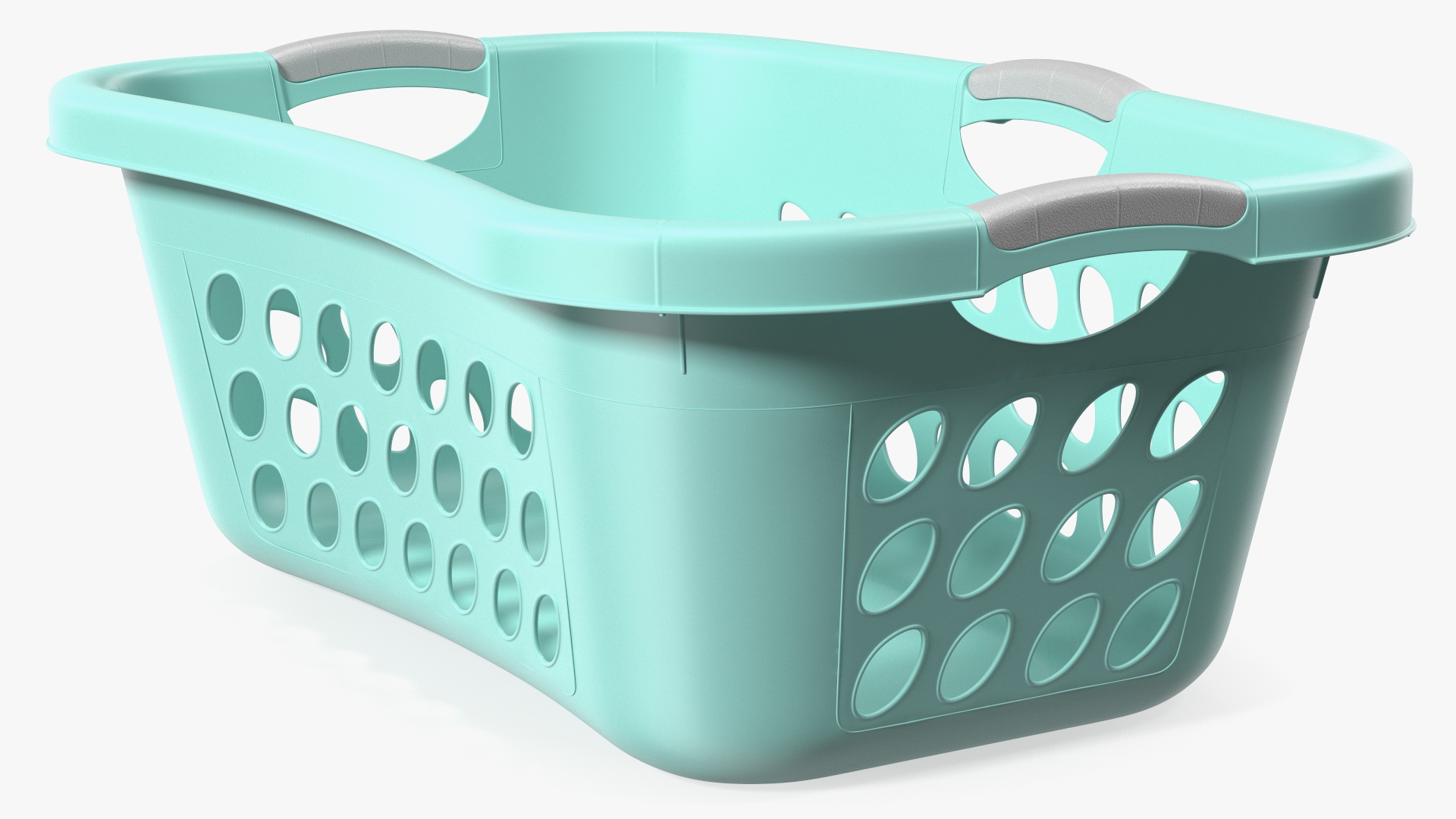 3D Plastic Laundry Basket Large Blue model