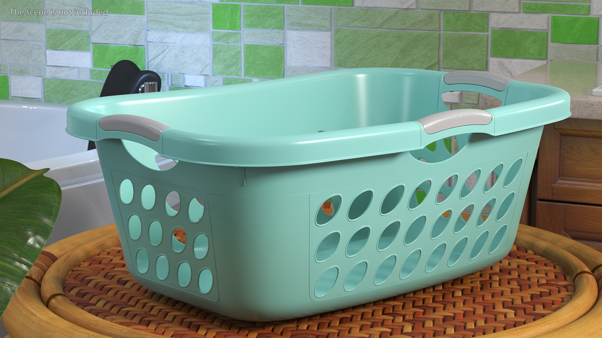 3D Plastic Laundry Basket Large Blue model