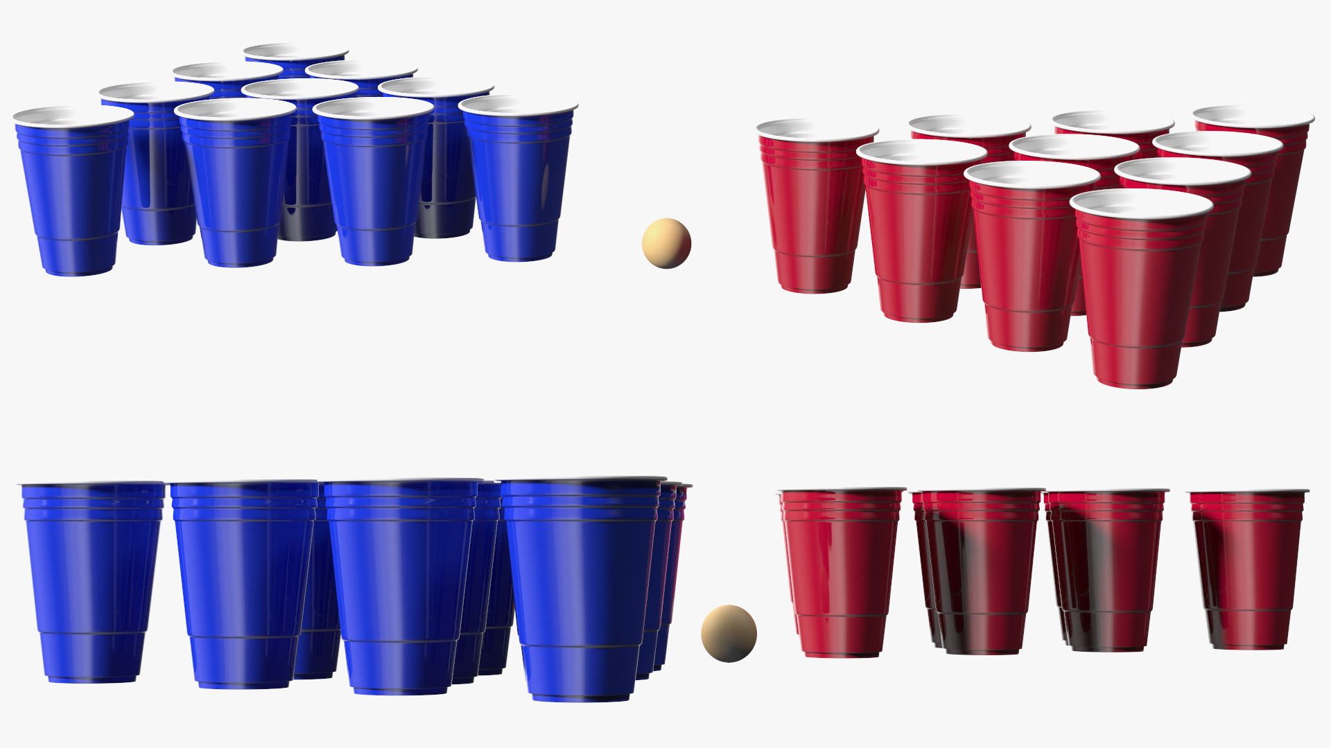 Beer Pong Cups 3D model