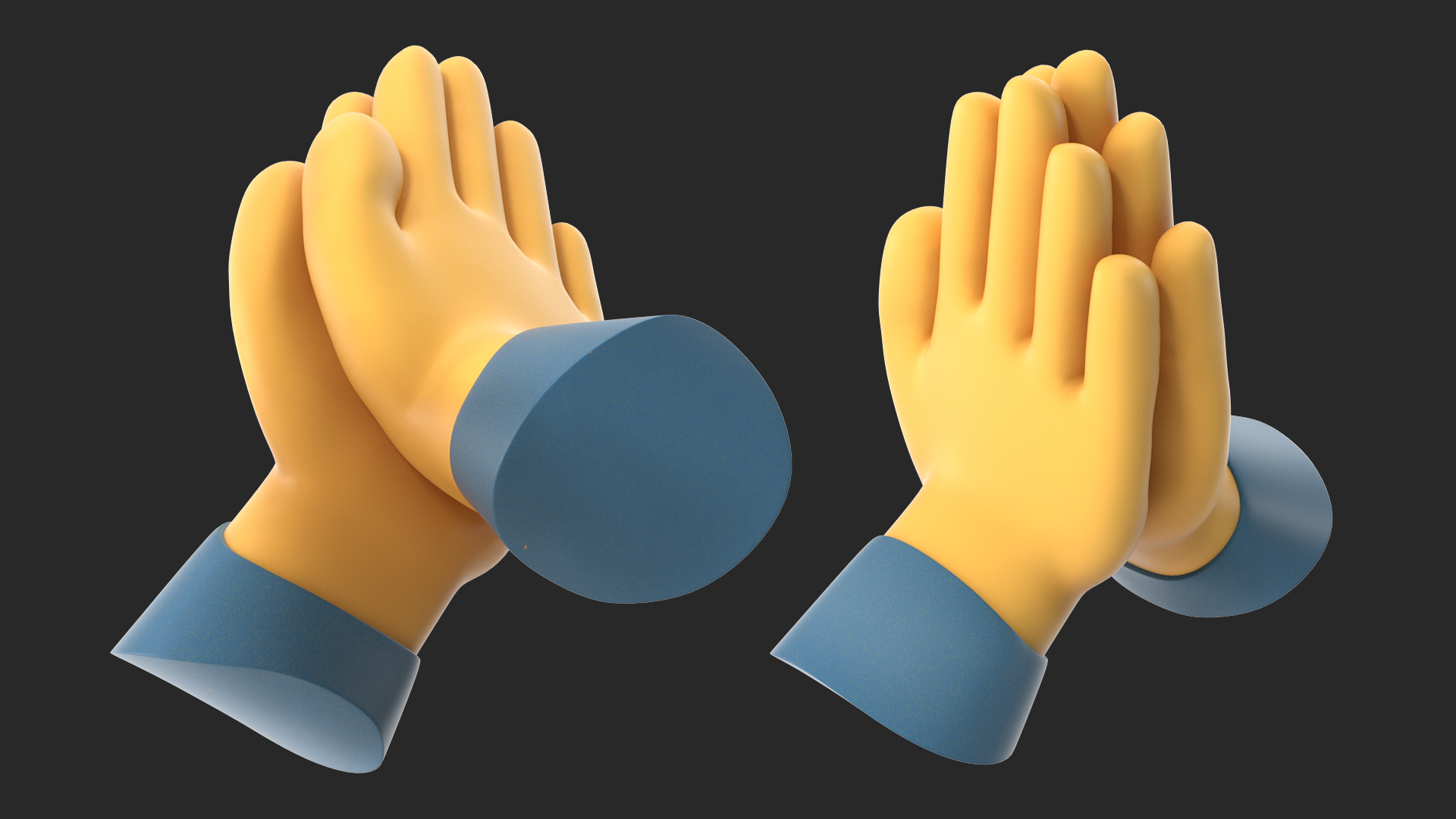 3D Folded Hands Emoji model