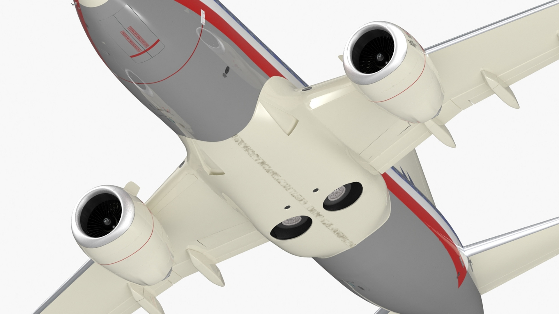 3D American Airlines Boeing 737-700 with Interior Rigged model