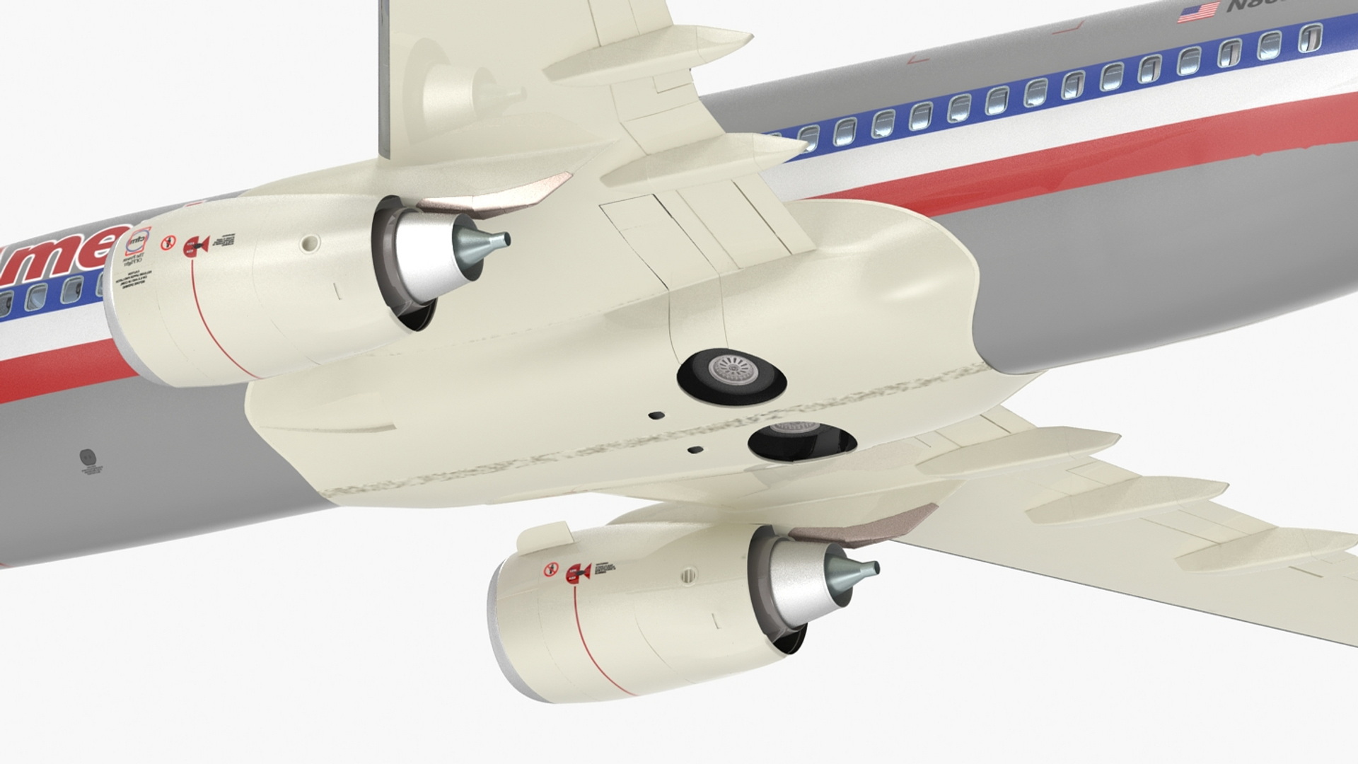 3D American Airlines Boeing 737-700 with Interior Rigged model