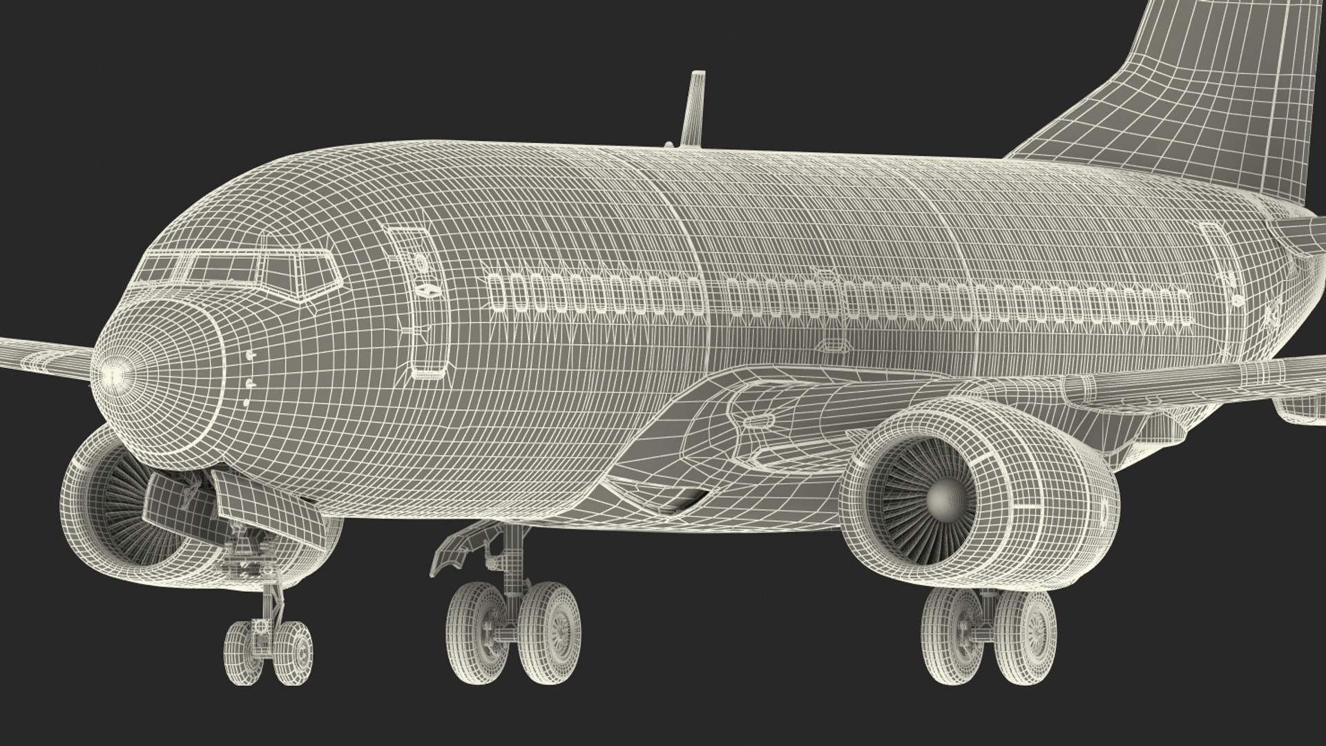 3D American Airlines Boeing 737-700 with Interior Rigged model