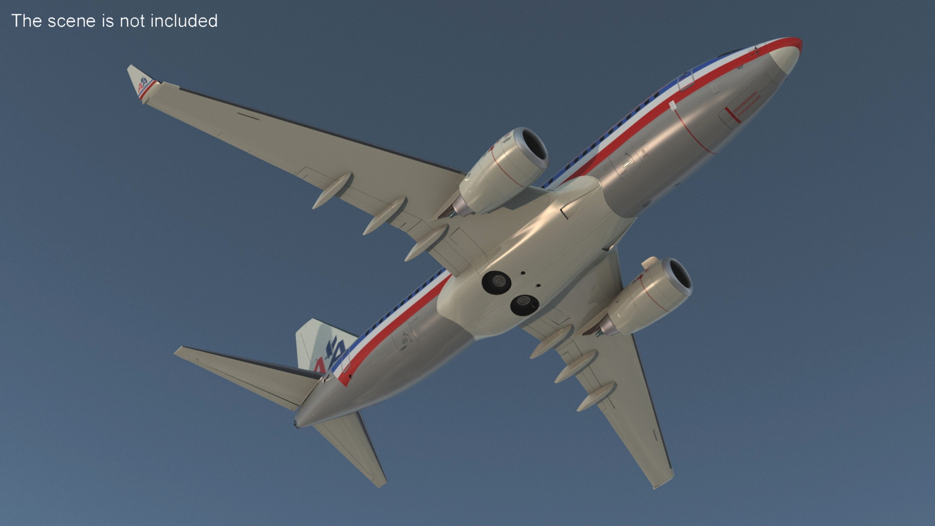 3D American Airlines Boeing 737-700 with Interior Rigged model