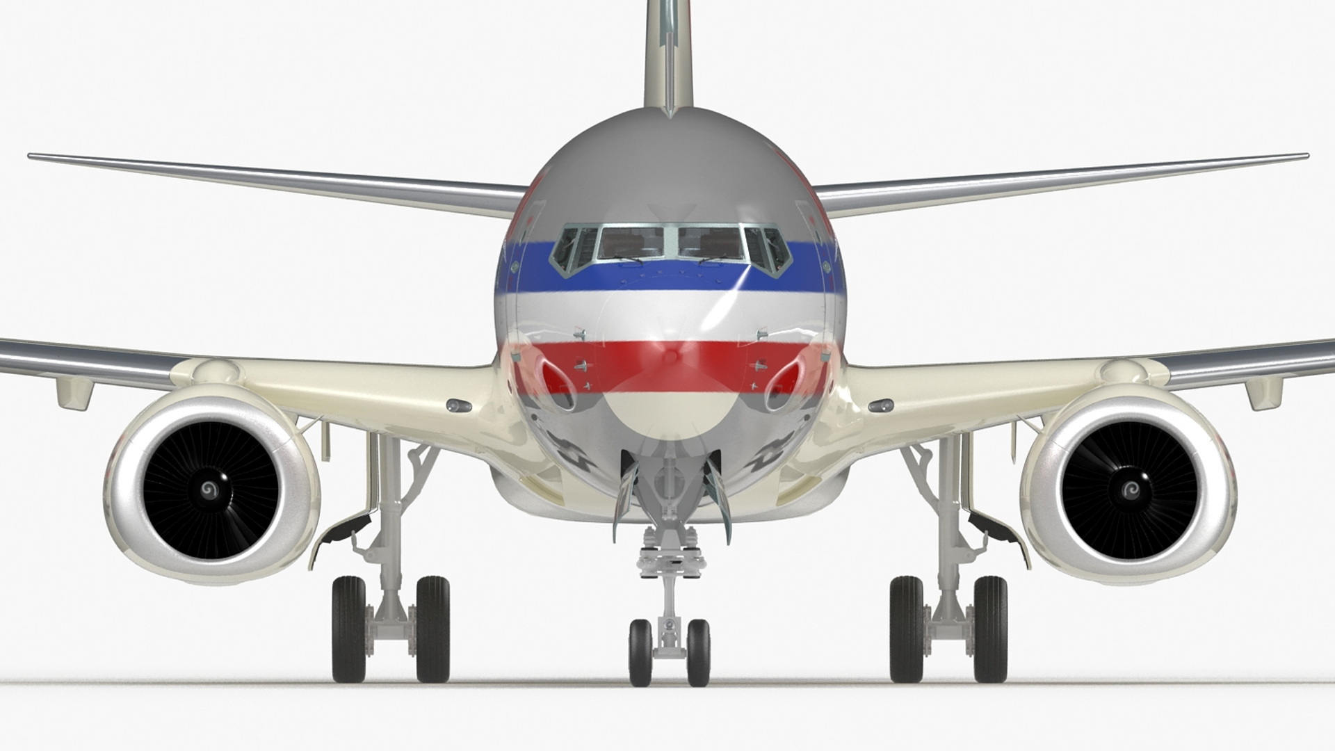 3D American Airlines Boeing 737-700 with Interior Rigged model