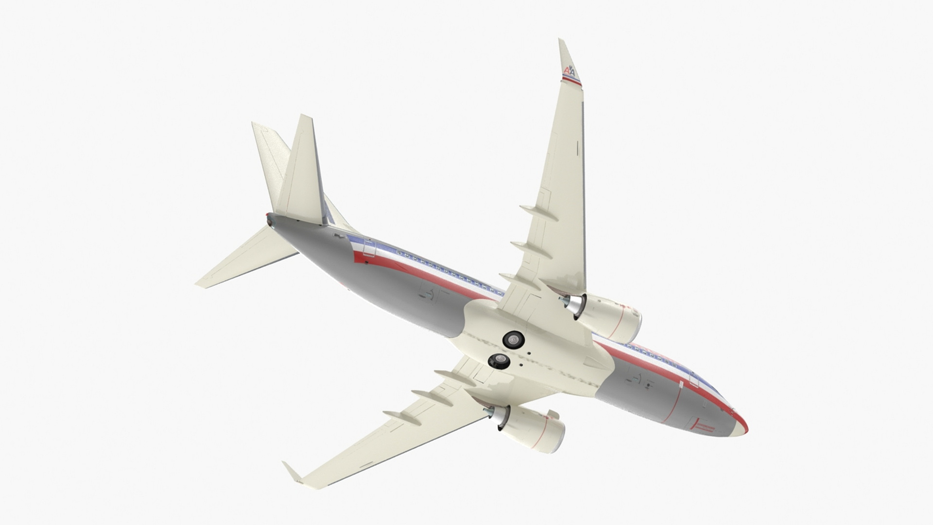 3D American Airlines Boeing 737-700 with Interior Rigged model