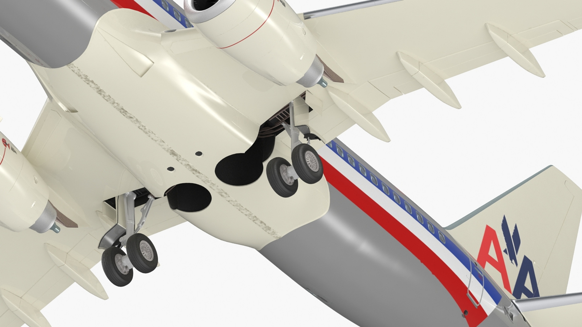 3D American Airlines Boeing 737-700 with Interior Rigged model